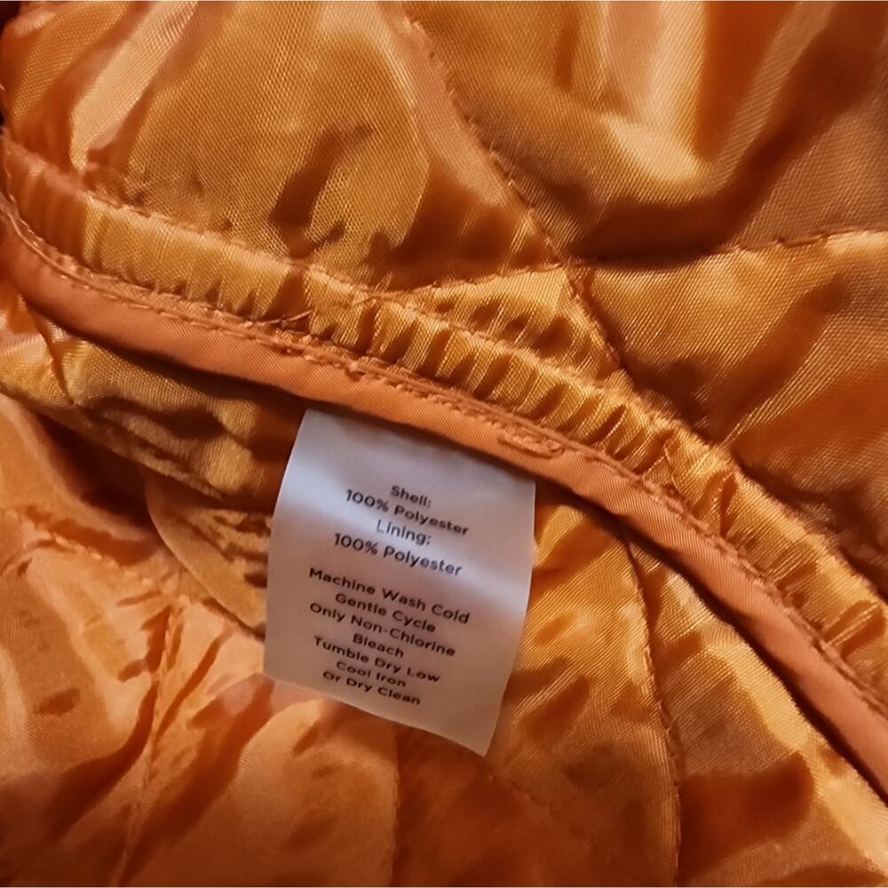 Talbots Orange Quilted Jacket Large - Picture 6 of 9